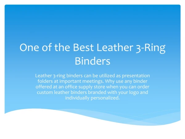 One of the Best Leather 3-Ring Binders