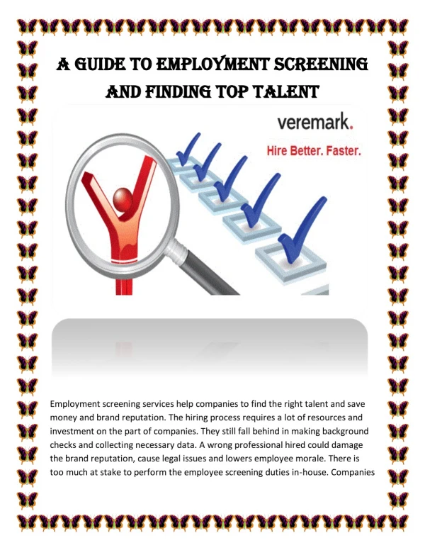 A Guide to Employment Screening and Finding Top Talent