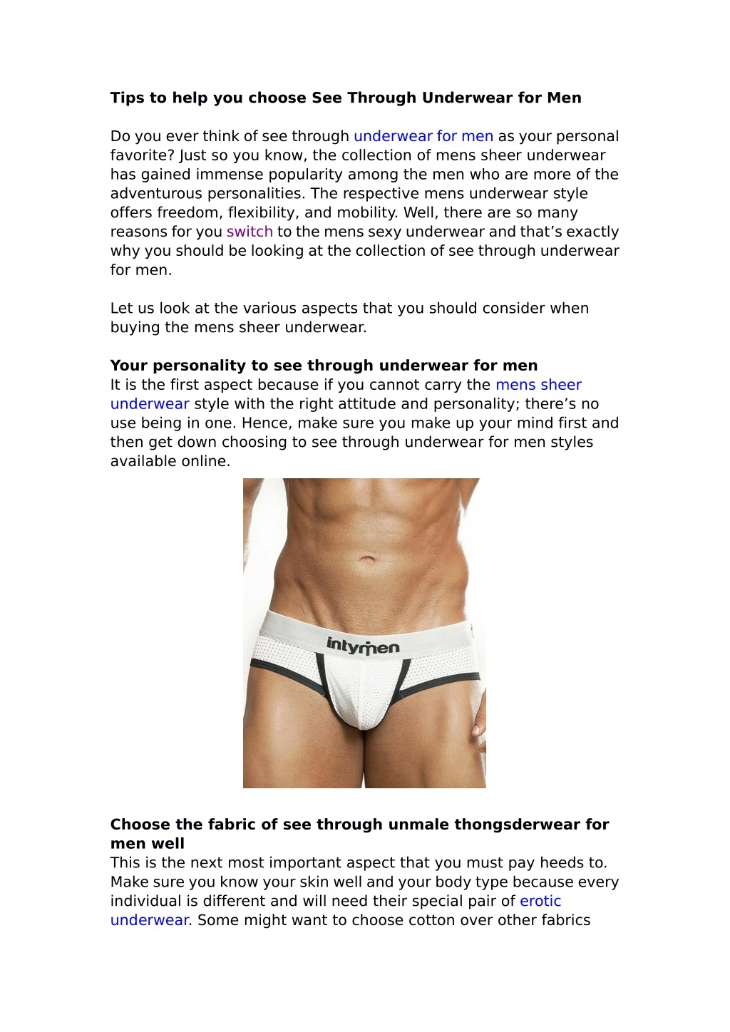 tips to help you choose see through underwear
