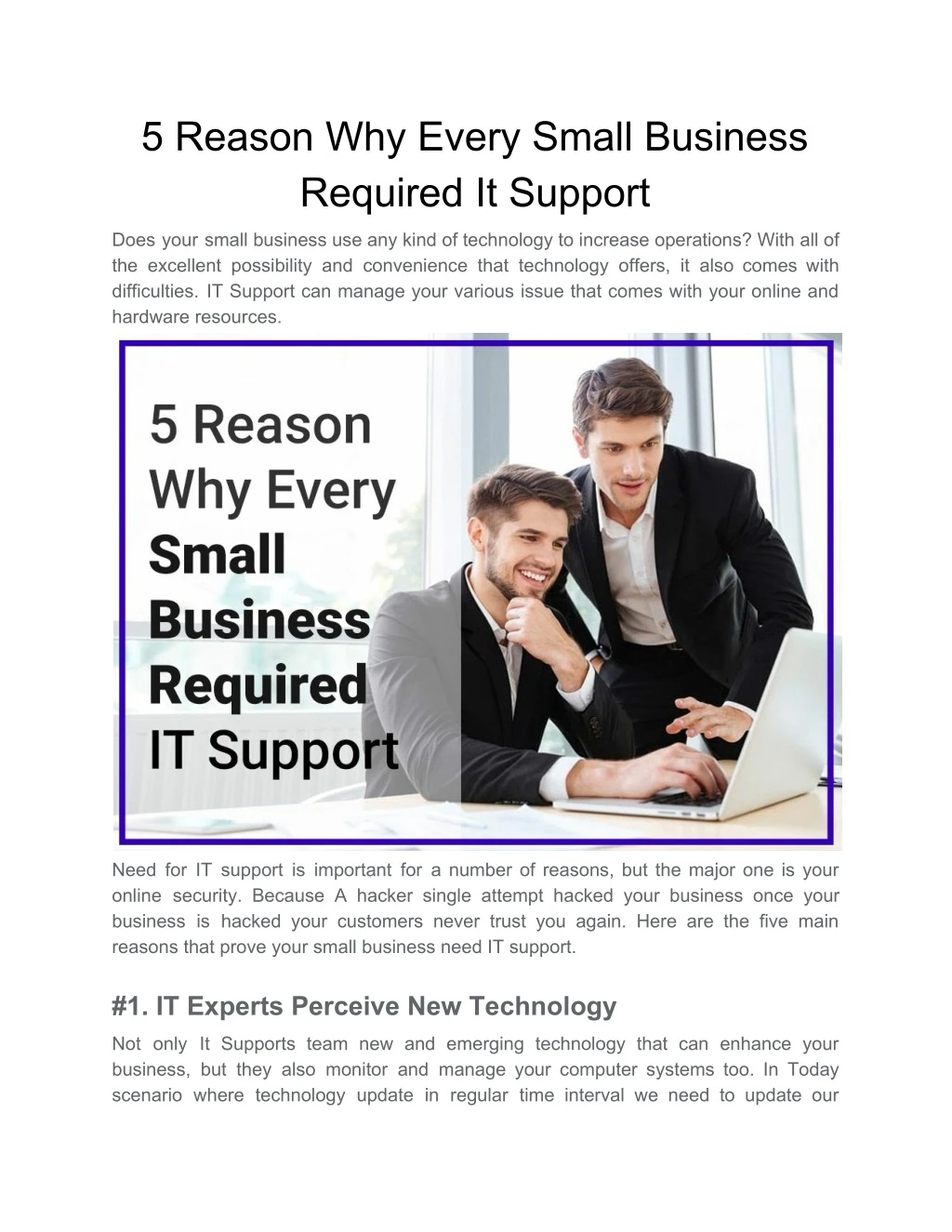 5 reason why every small business required