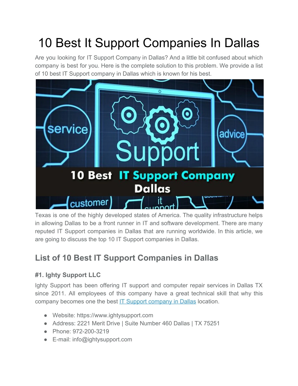 10 best it support companies in dallas