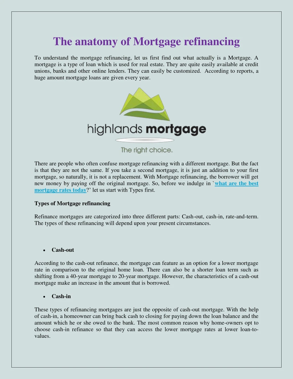the anatomy of mortgage refinancing
