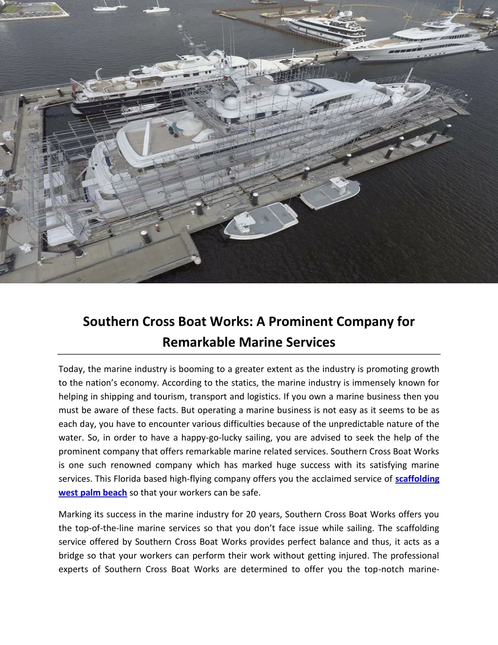 southern cross boat works a prominent company