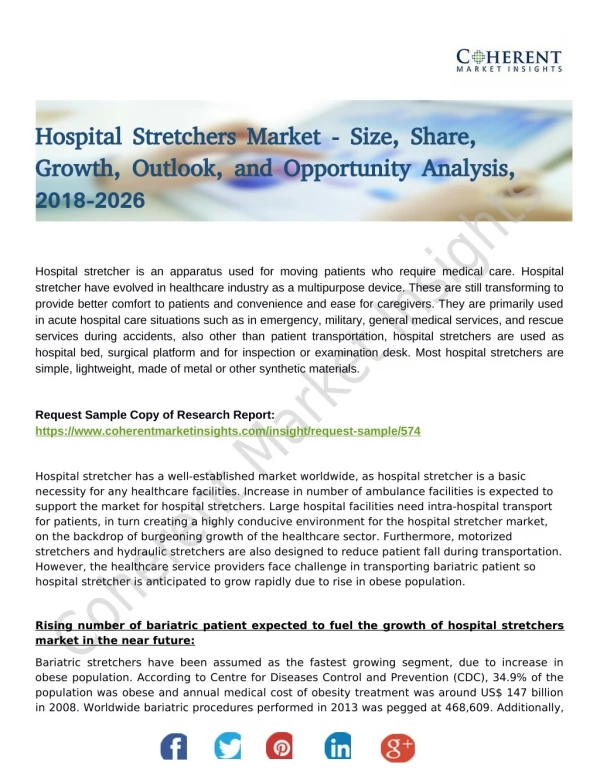 Hospital Stretchers Market to Reflect Significant Incremental Opportunity During 2018-2026