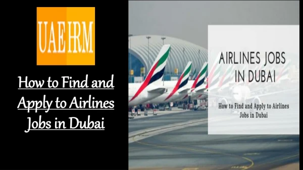 How to Find and Apply to Airlines Jobs in Dubai