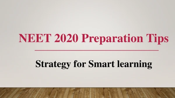 Neet Preparation Tips 2020