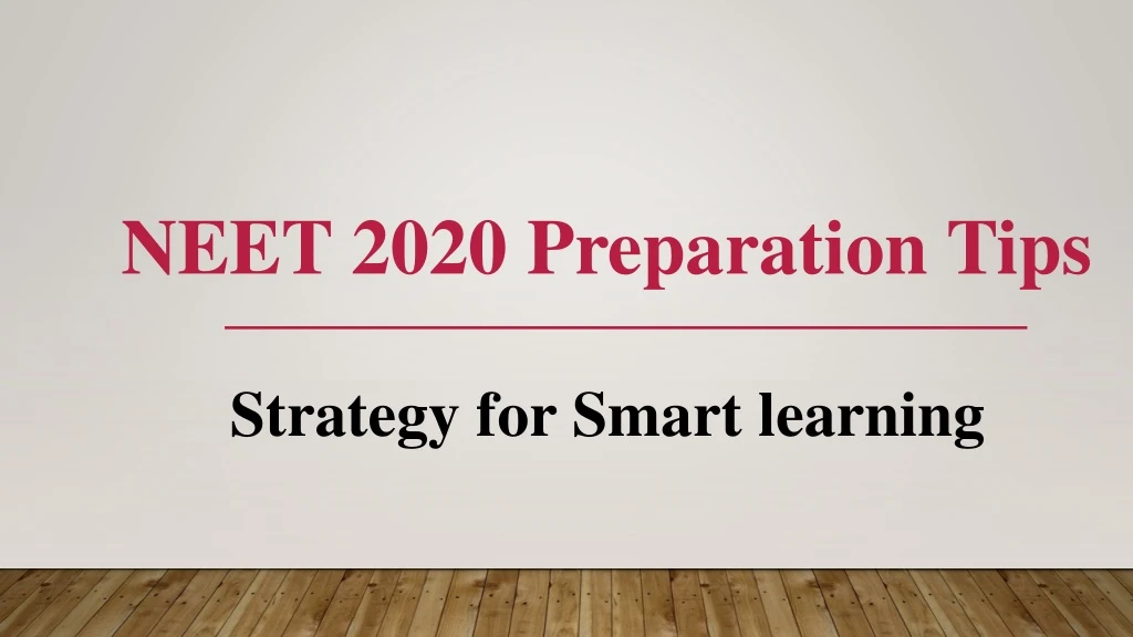 neet 2020 preparation tips
