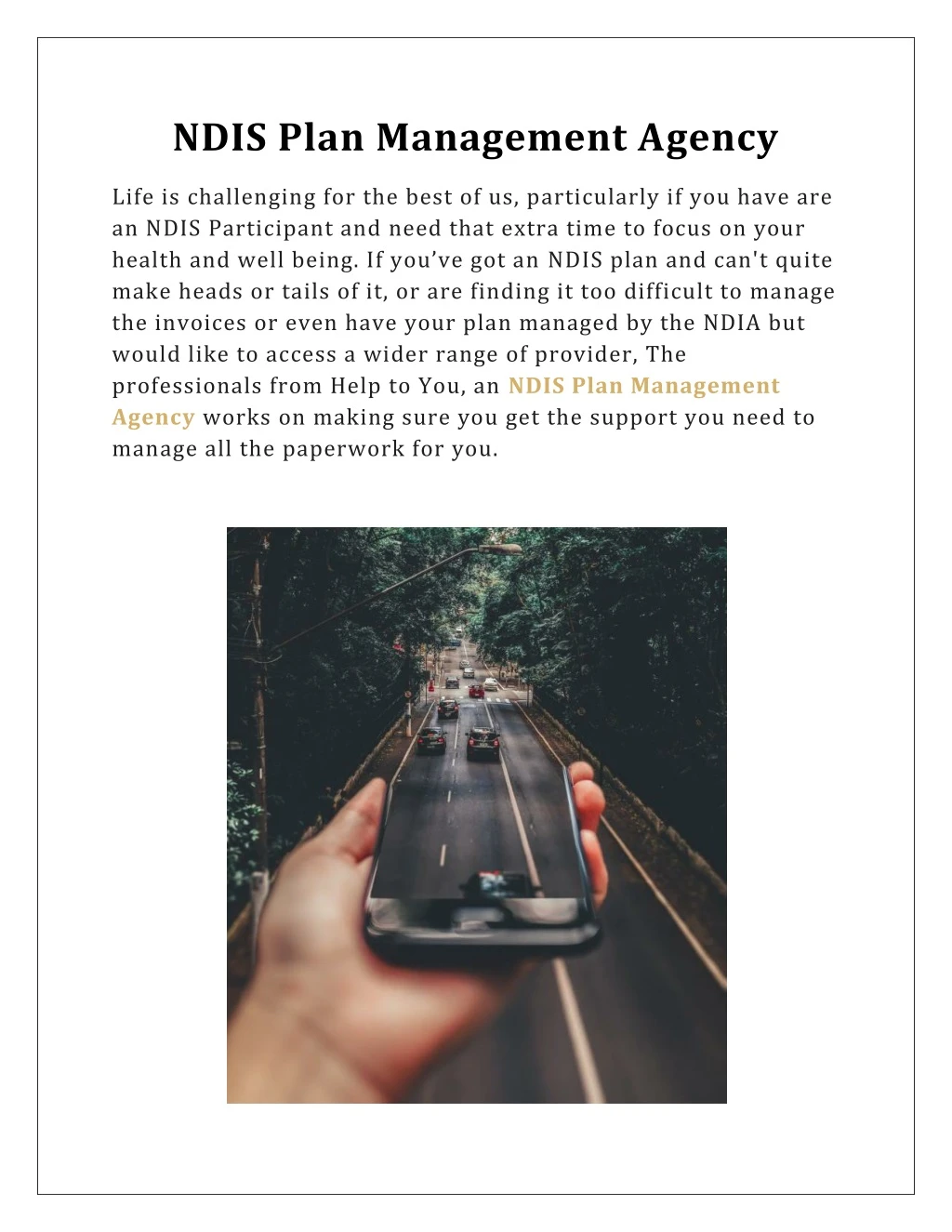 ndis plan management agency