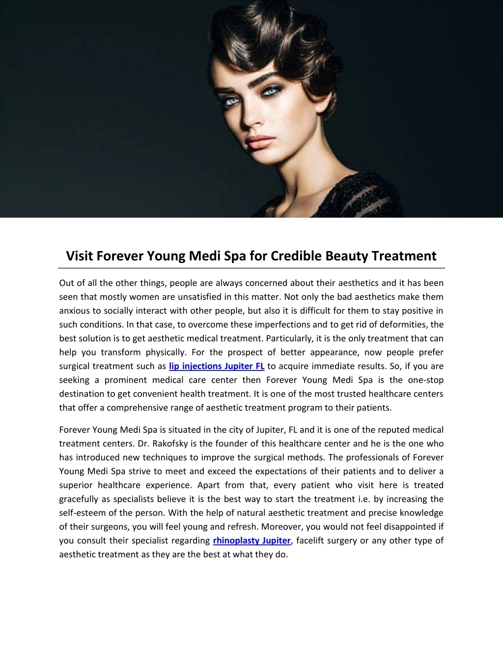 visit forever young medi spa for credible beauty