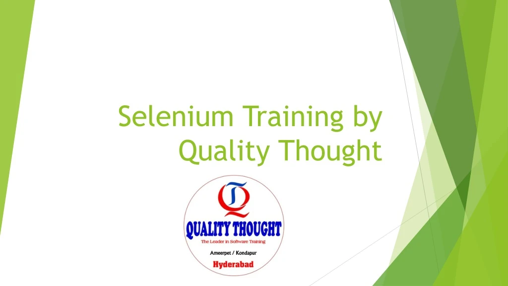 selenium training by quality thought