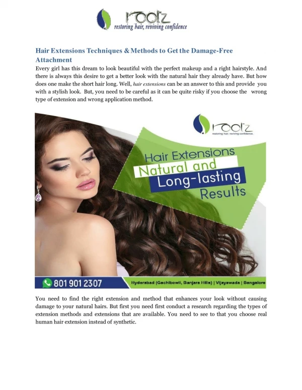 Hair transplant and hair extensions