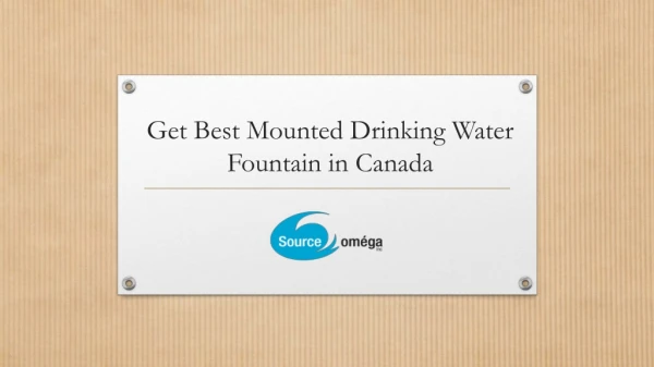 Get Best Mounted Drinking Water Fountain in Canada