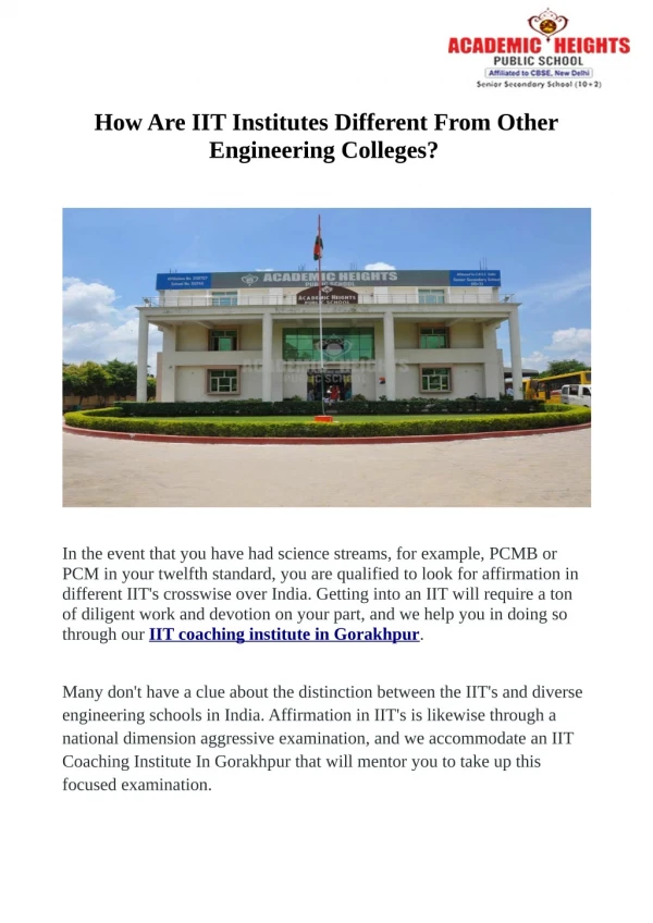 How Are IIT Institutes Different From Other Engineering Colleges?