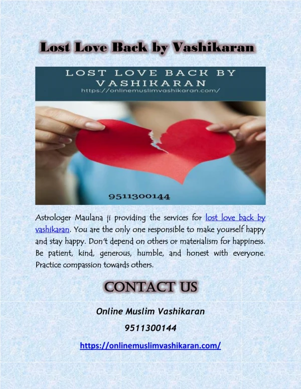 Lost Love Back by Vashikaran