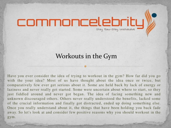 workouts in the gym
