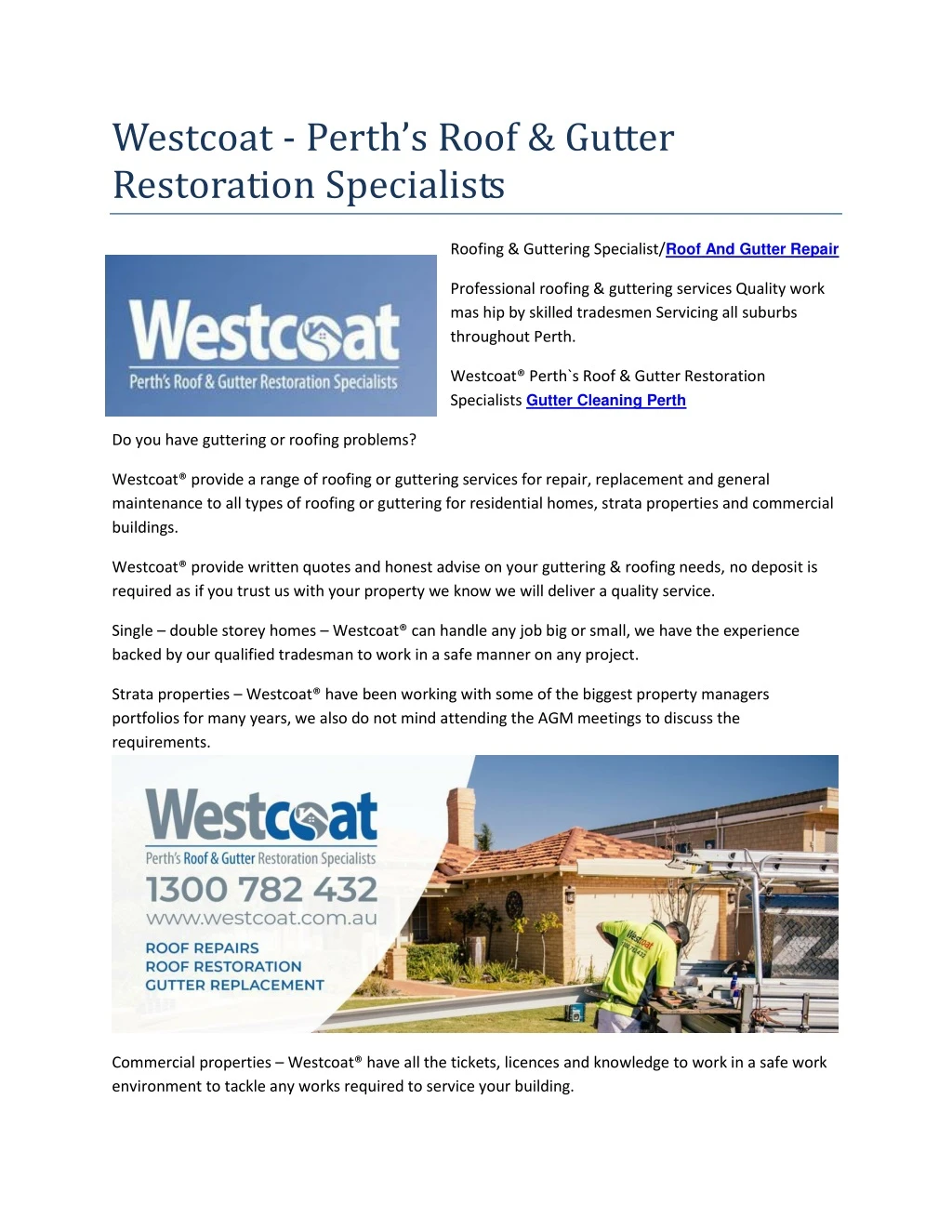 westcoat perth s roof gutter restoration