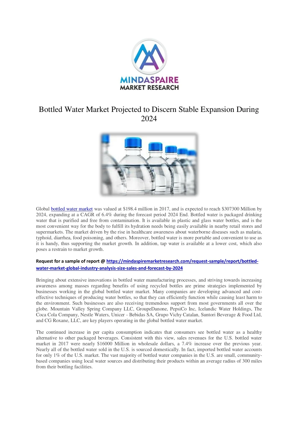 bottled water market projected to discern stable