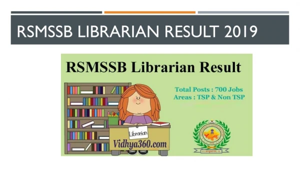 RSMSSB Librarian Result 2019: Check here 700 Librarian Grade III Result