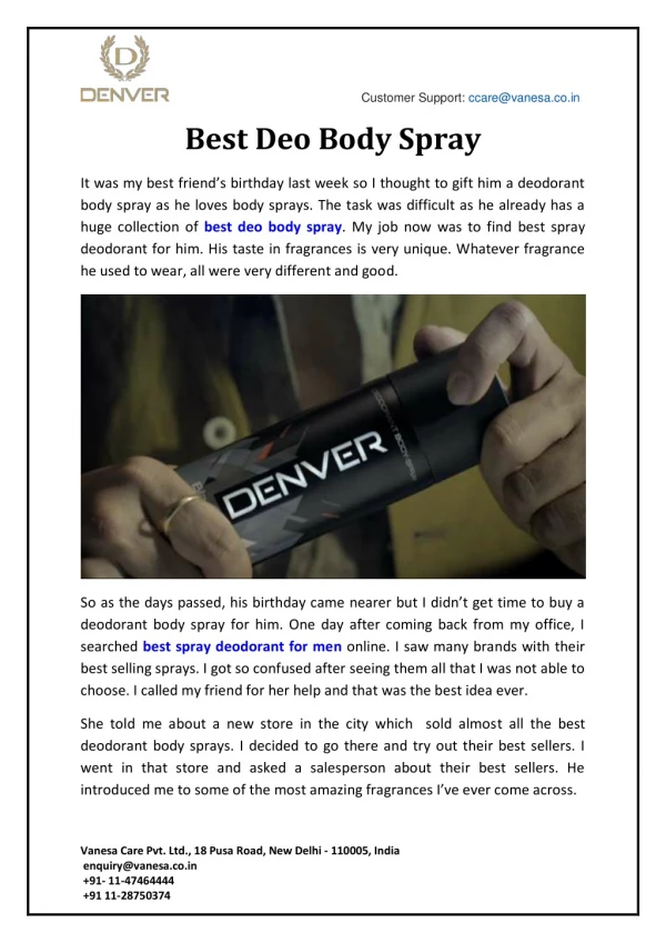 Best Deo Body Spray