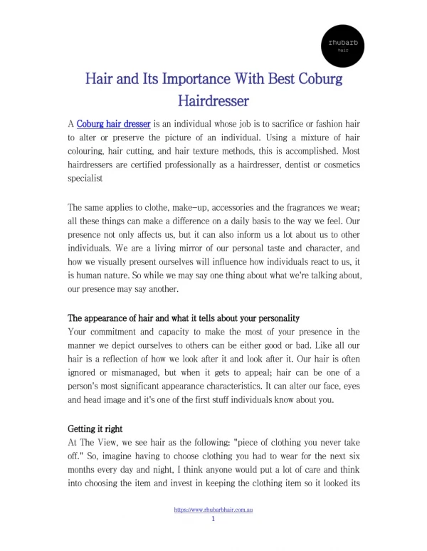Best Coburg Hairdresser | Rhubarb Hair