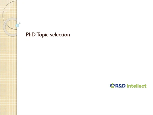 PHD Topics Selection