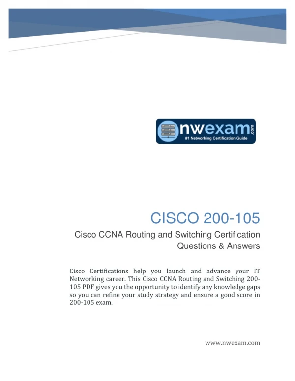 Cisco CCNA Routing and Switching Certification 200-105 Questions & Answers