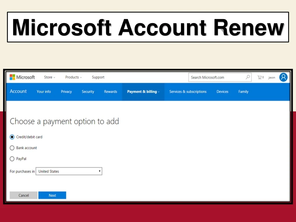 commerce microsoft com payment options