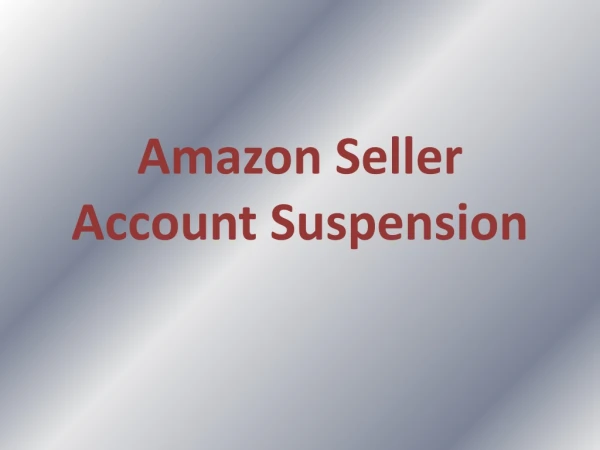 Amazon Seller Account Suspension