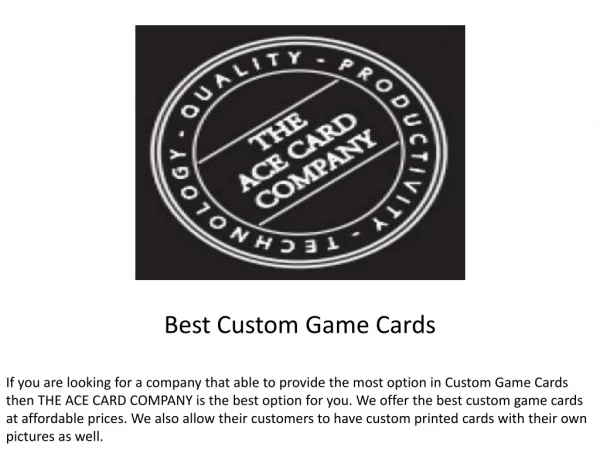 Best Custom Game Cards