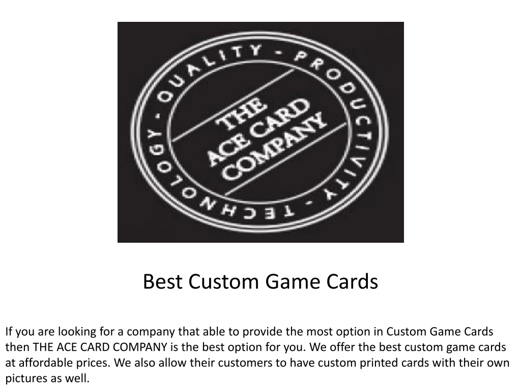 best custom game cards