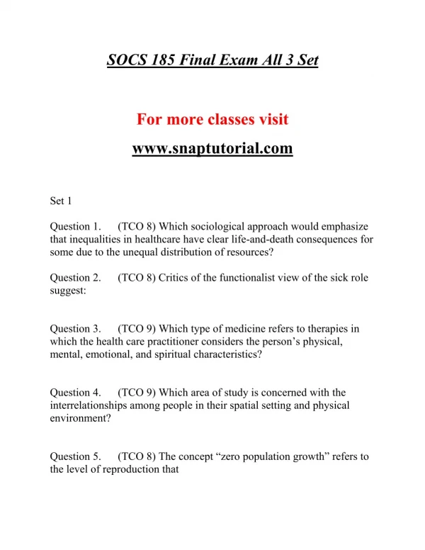 socs 185 final exam all 3 set