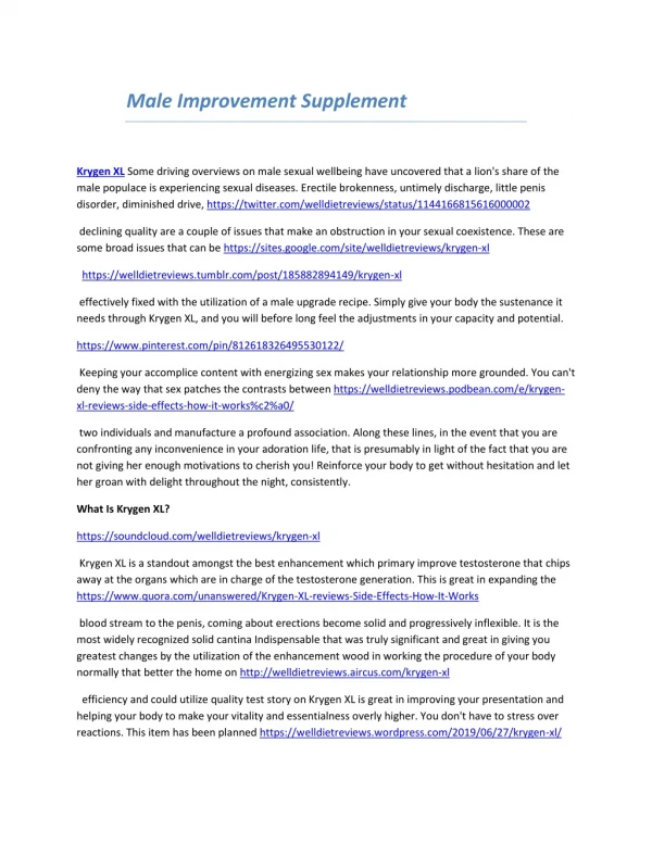 Krygen XL - Male Improvement Supplement