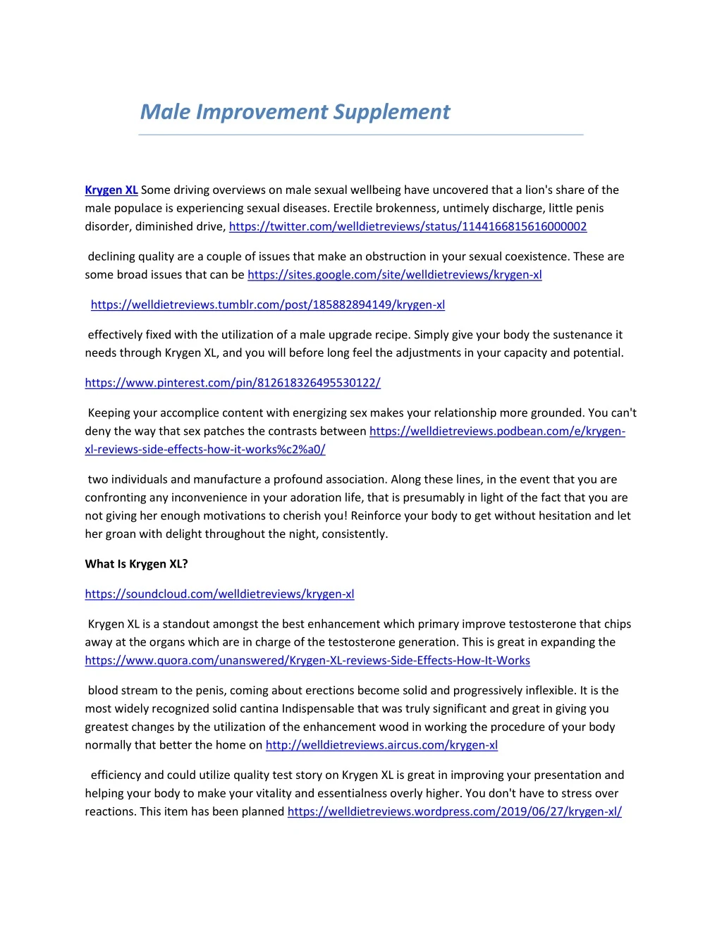 male improvement supplement