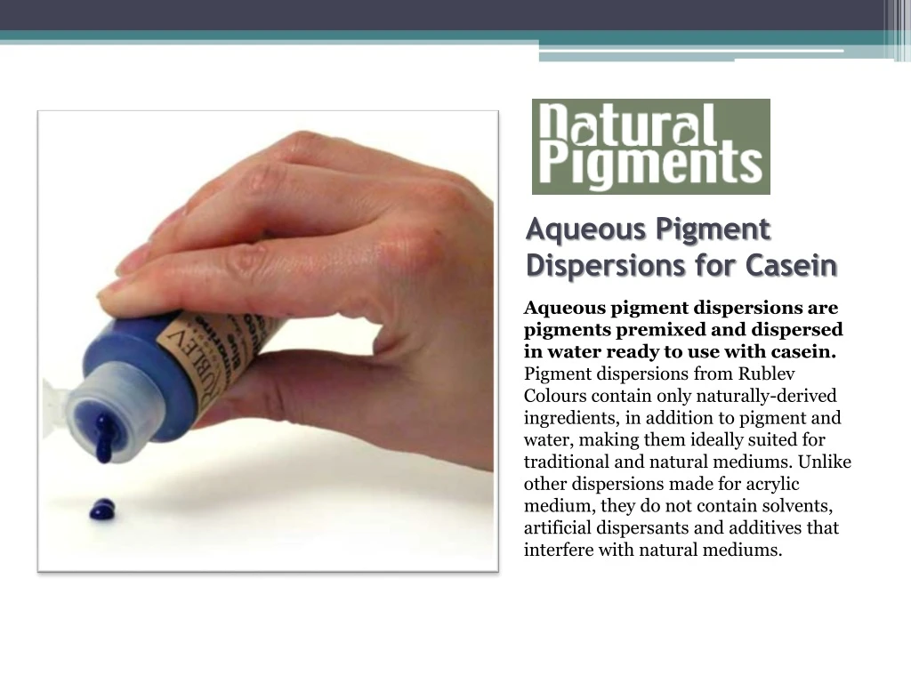 aqueous pigment dispersions for casein