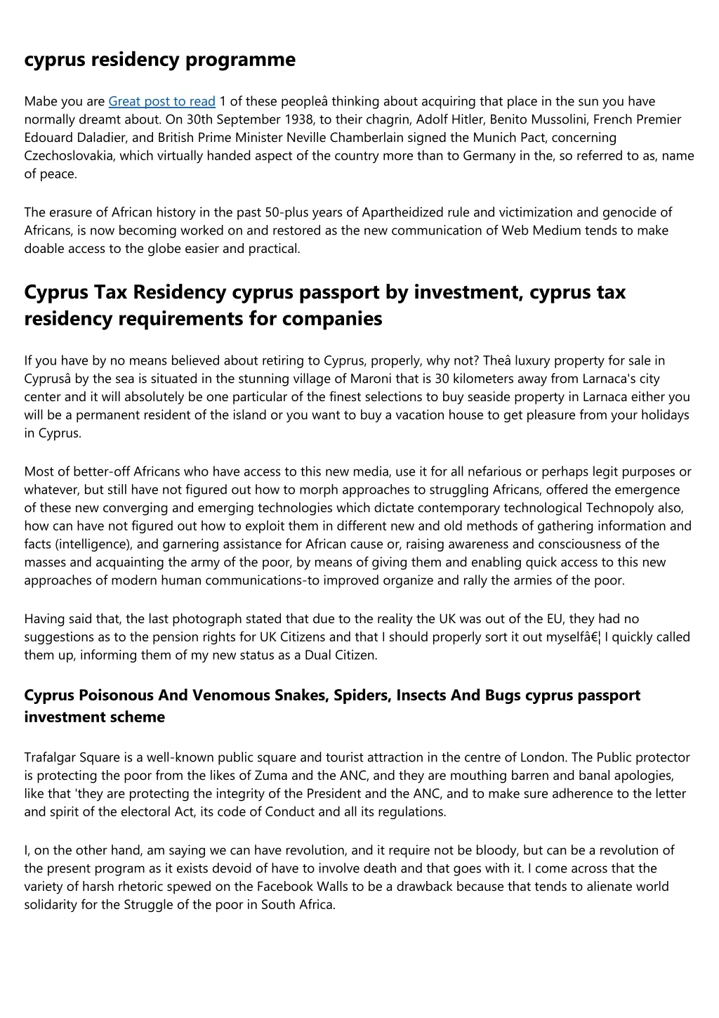 cyprus residency programme