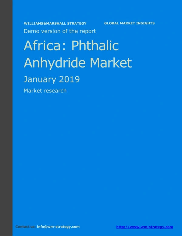 WMStrategy Demo Africa Phthalic Anhydride Market January 2019