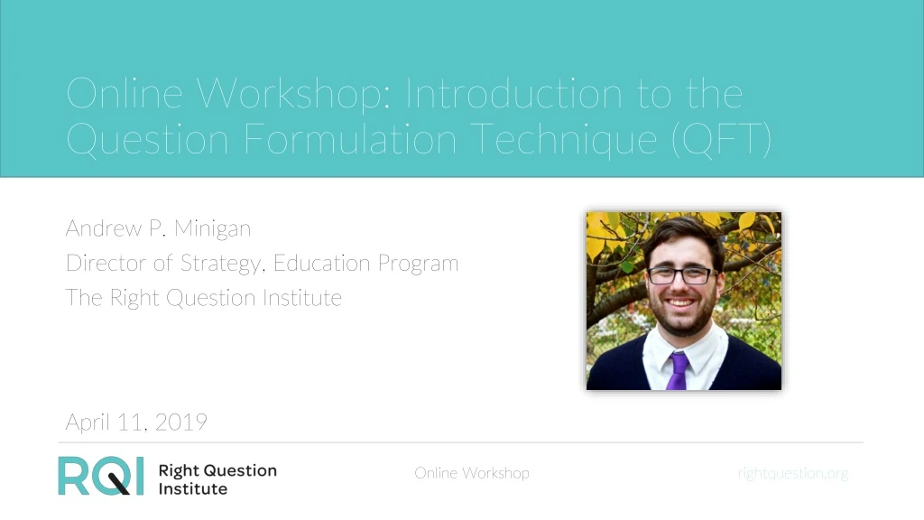 online workshop introduction to the question formulation technique qft