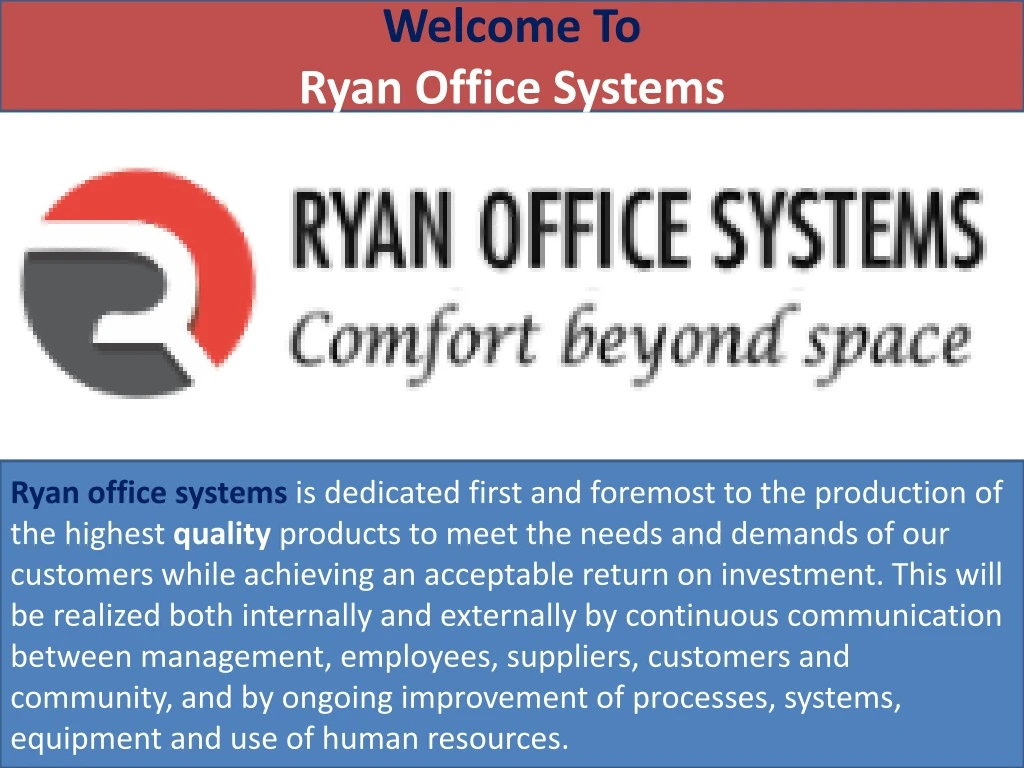 welcome to ryan office systems