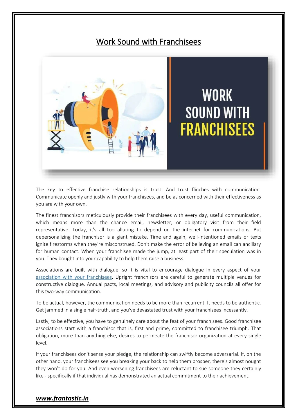 work work sound sound with franchisees with