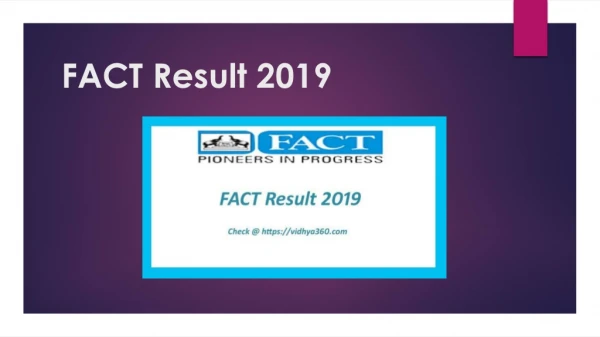 FACT Result 2019 | 274 MT, AGM Jobs Exam Result Issued Soon