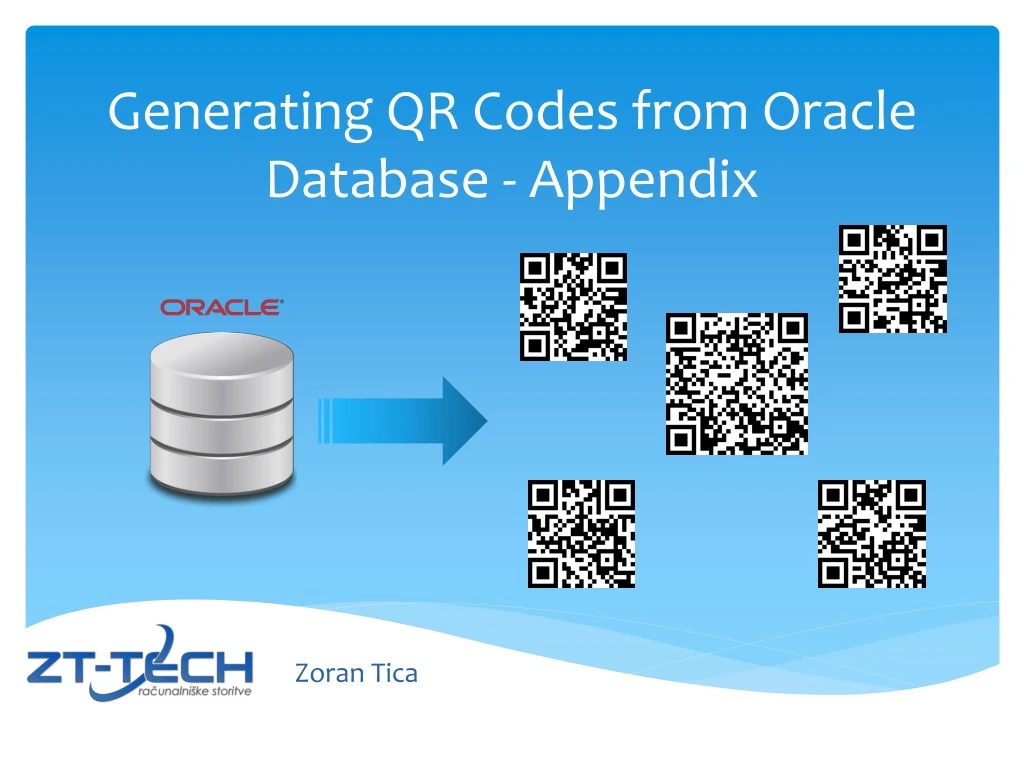 generating qr c odes from oracle database appendix