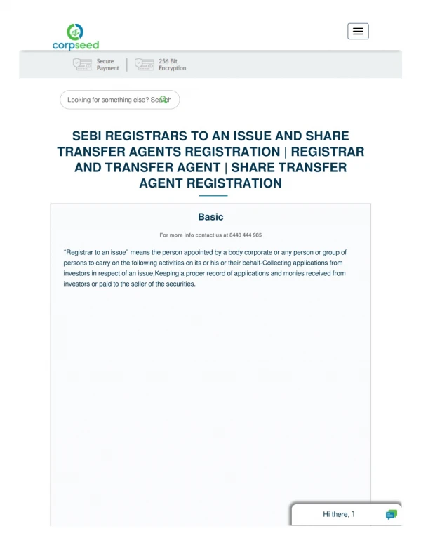 Online SEBI Registrars to an Issue and Share Transfer Agents Registration