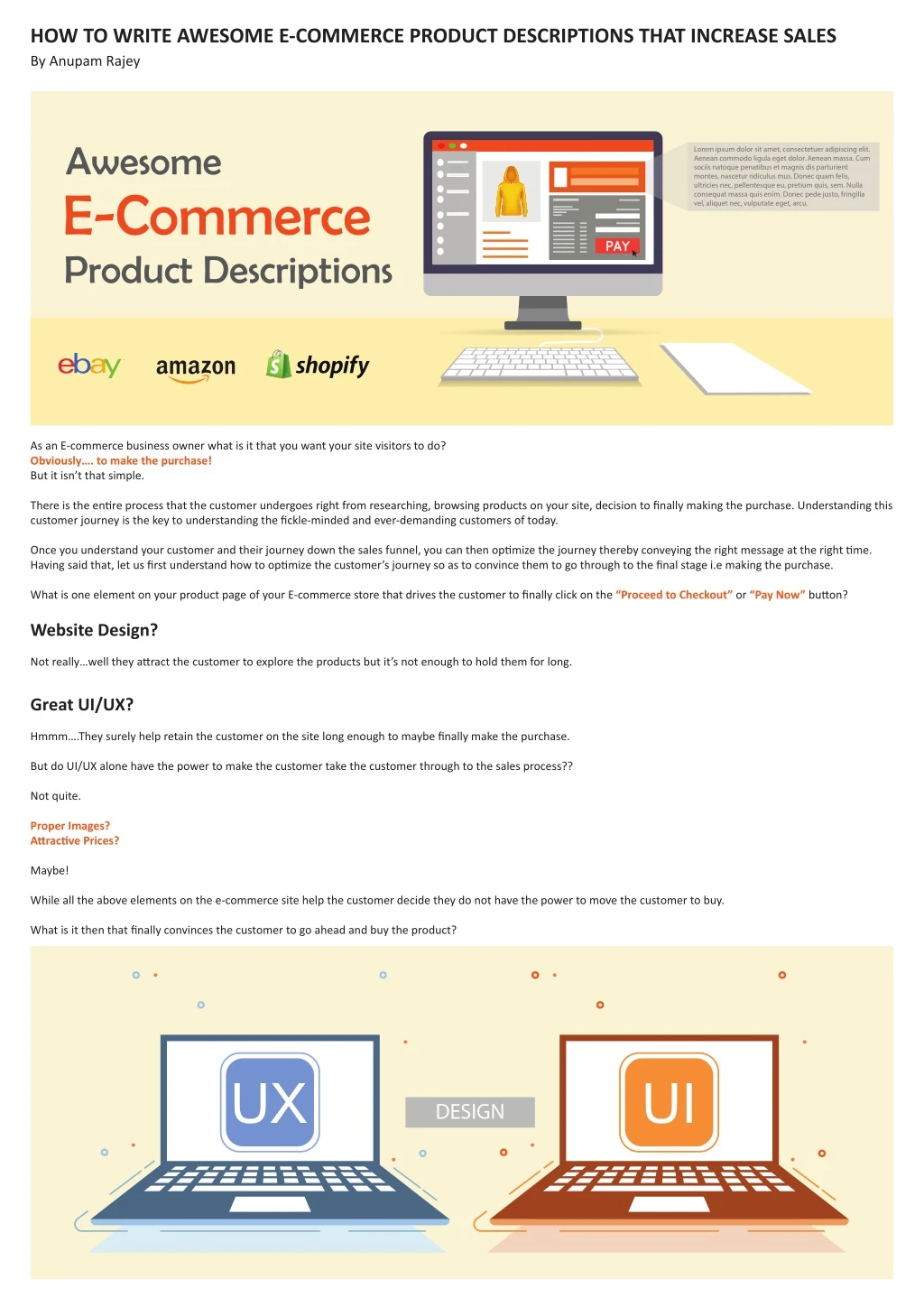 how to write awesome e commerce product