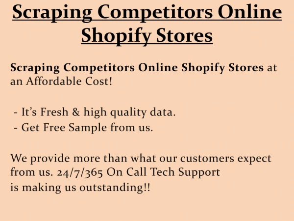 scraping competitors online shopify stores