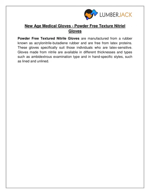 New Age Medical Gloves - Powder Free Texture Nitriel Gloves