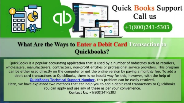 What Are The Ways To Enter A Debit Card Transaction To QuickBooks?