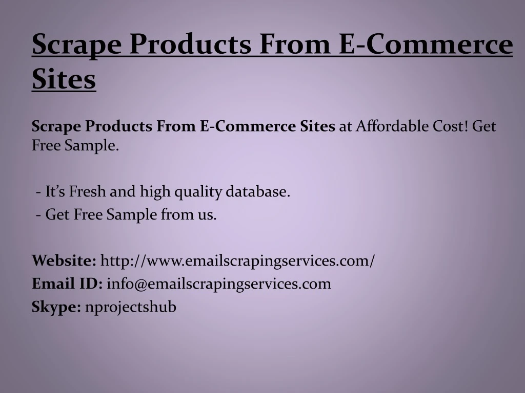 scrape products from e commerce sites