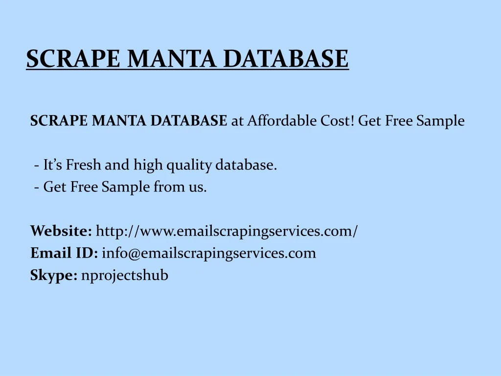 scrape manta database
