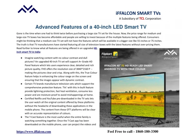 Advanced Features of a 40-inch LED Smart TV