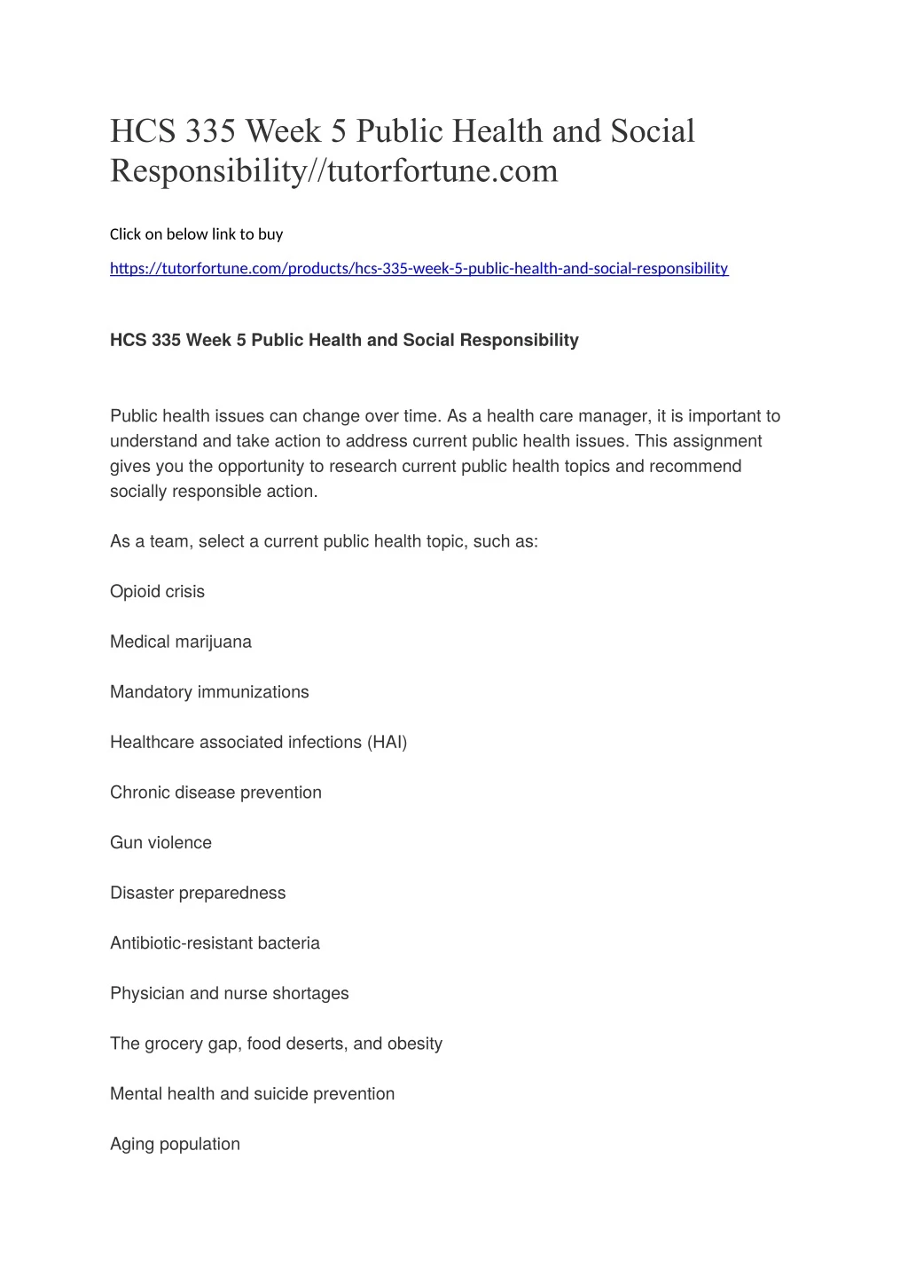 hcs 335 week 5 public health and social